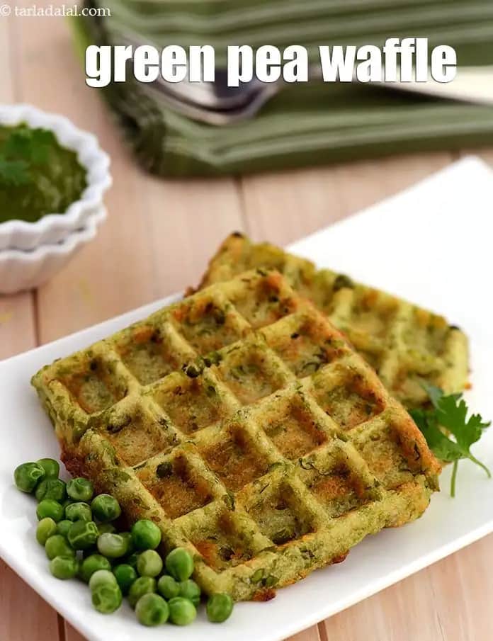 Green Peas Waffle Recipe (Indian Matar Waffles)
