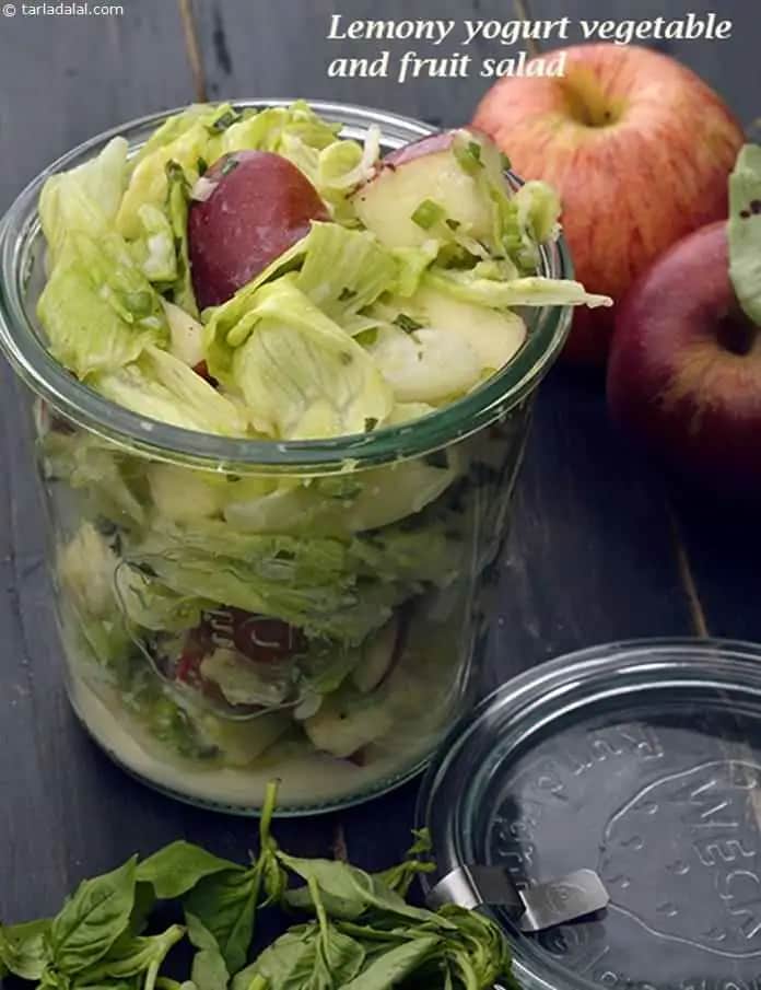Lemony Yogurt Vegetable And Fruit Salad Recipe