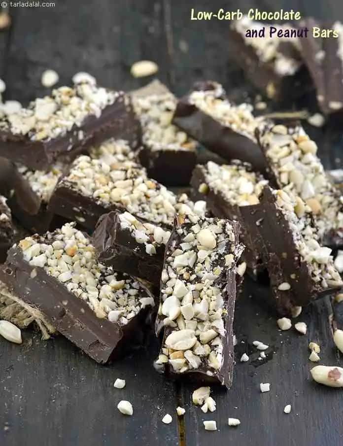 Low- Carb Chocolate And Peanut Bars Recipe (No Bake)
