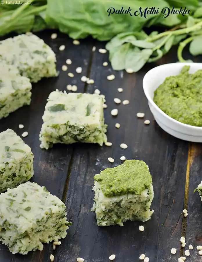 Palak Methi Dhokla Recipe (Gujarati Palak Methi Dhokla)