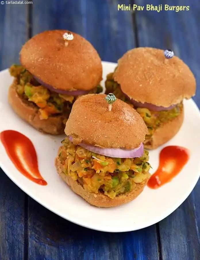 Mini Pav Bhaji Burgers Recipe (Quick Recipes)