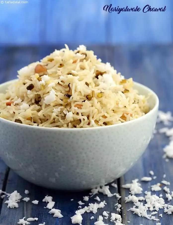 Nariyalwale Chawal Recipe (Indian Recipes)
