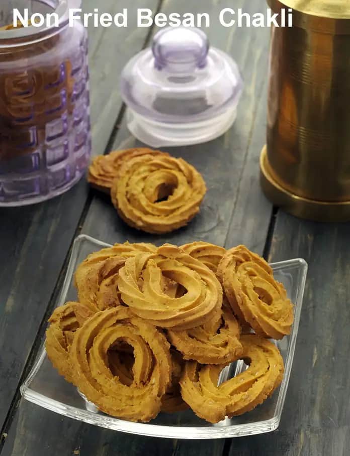 Non Fried Besan Chakli Recipe (Besan Murukku)