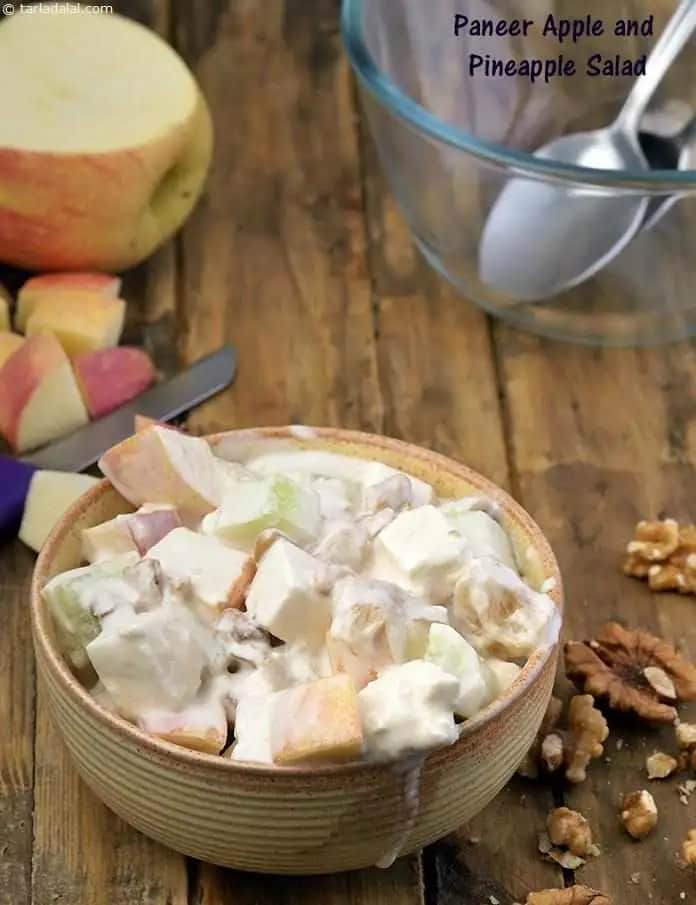 Paneer Apple And Pineapple Salad Recipe