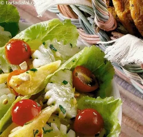 Pineapple Cucumber Salad Recipe (Indian Low Fat Recipes)