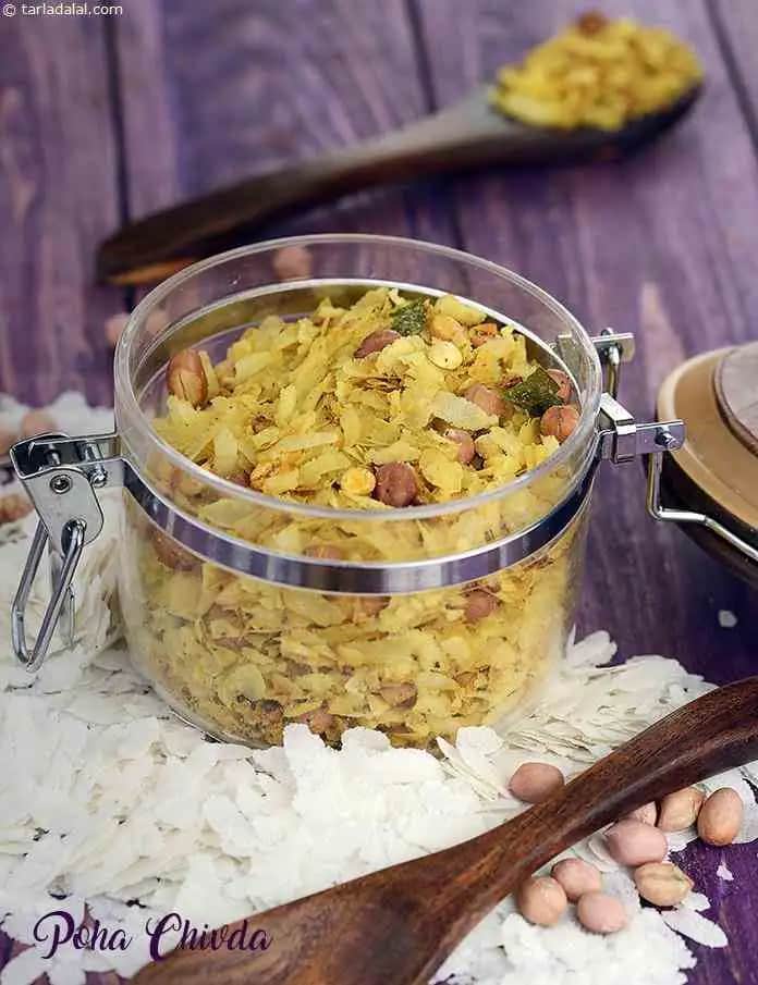 Poha Chivda ( Microwave ) Recipe (Chivda Snack Recipes)