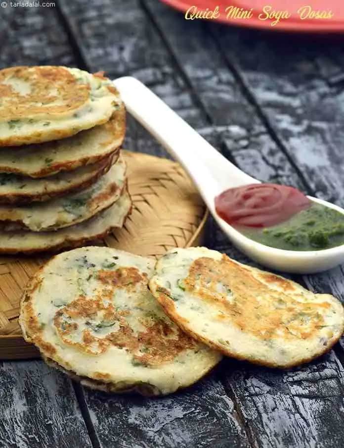 Quick Mini Soya Dosas Or How To Make Soya Dosa Recipe