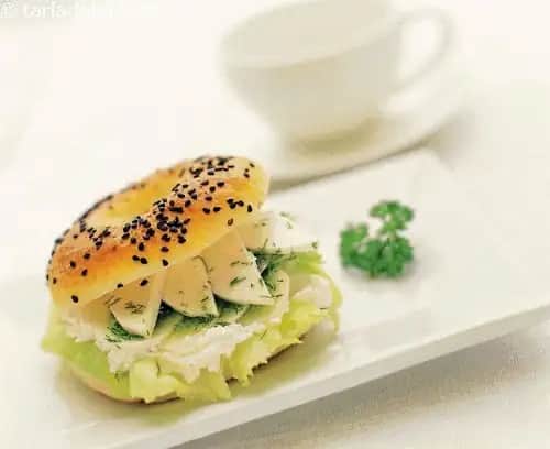 Sesame Bagel With Cucumber And Sour Cream Recipe