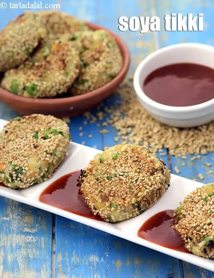 Soya Tikki Recipe (Sesame Soya Tikki)