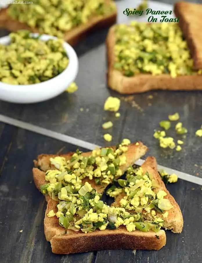 Spicy Paneer On Toast Recipe