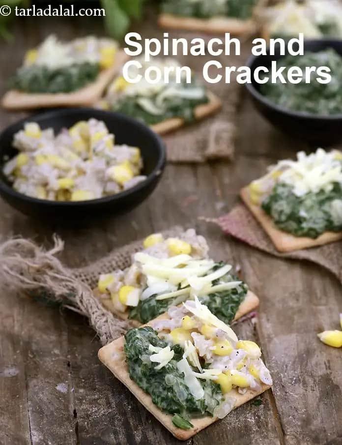 Spinach And Corn Crackers Recipe