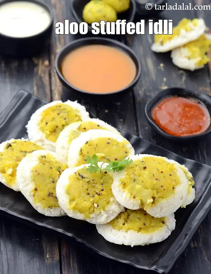 Aloo Stuffed Idli Recipe (Indian Style Potato Stuffed Idli)