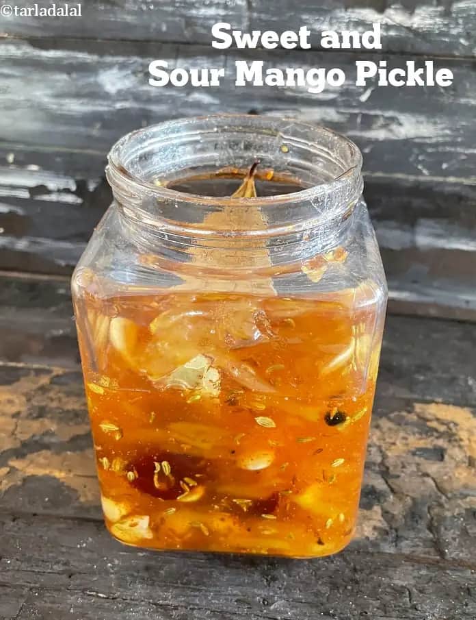 Sweet And Sour Mango Pickle Recipe (Sweet Mango Pickle)