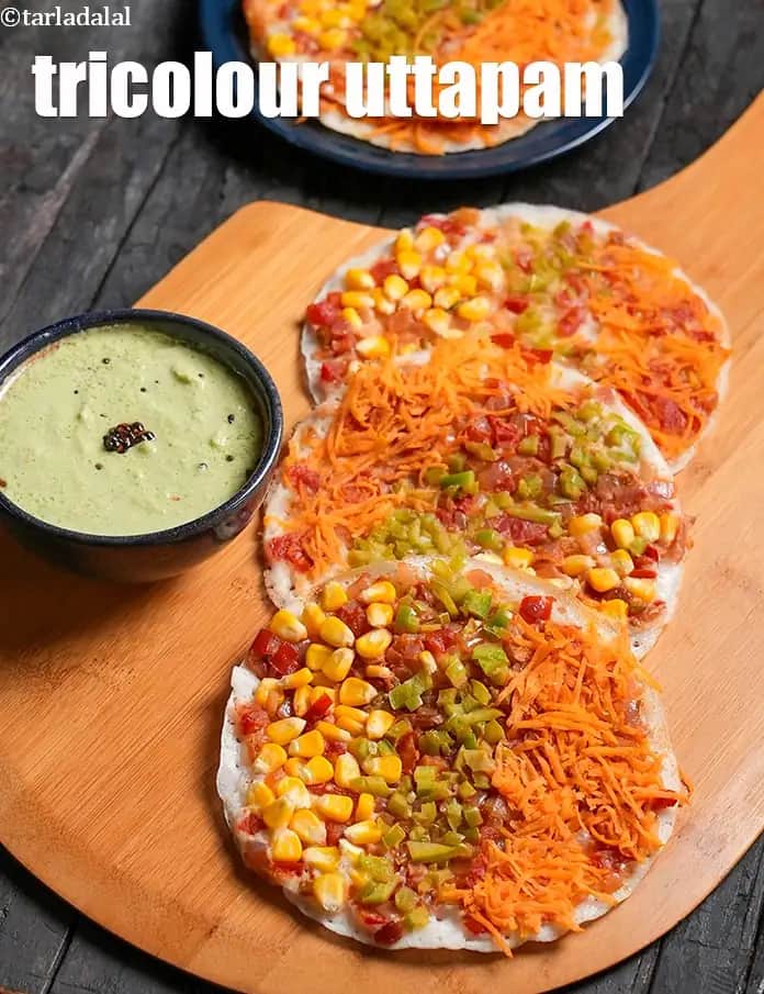 Tricolour Uttapam Recipe (Healthy Tiranga Uttapam)