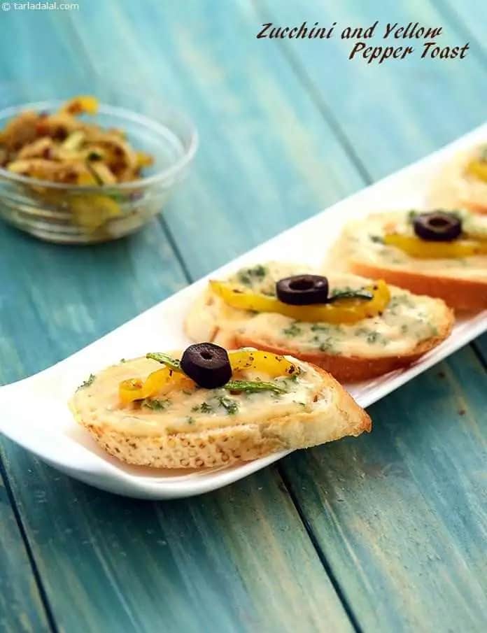 Zucchini And Yellow Pepper Toast Recipe (Zucchini Toast)