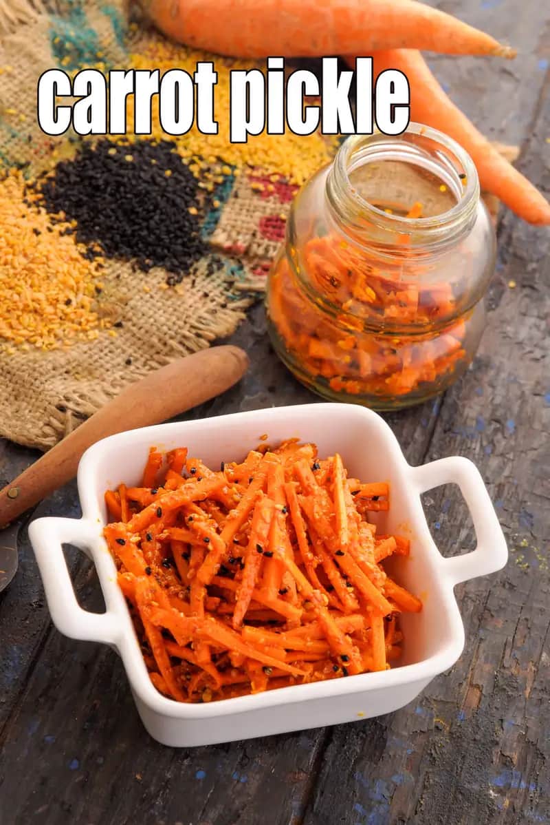 Carrot Pickle Recipe (Instant Gajar Ka Achar)