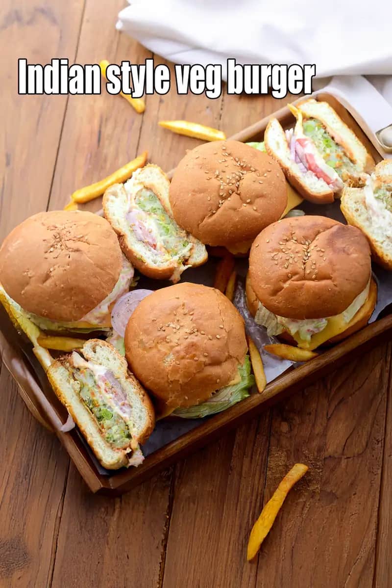 Indian Style Veg Burger Recipe (Vegetable Burger)