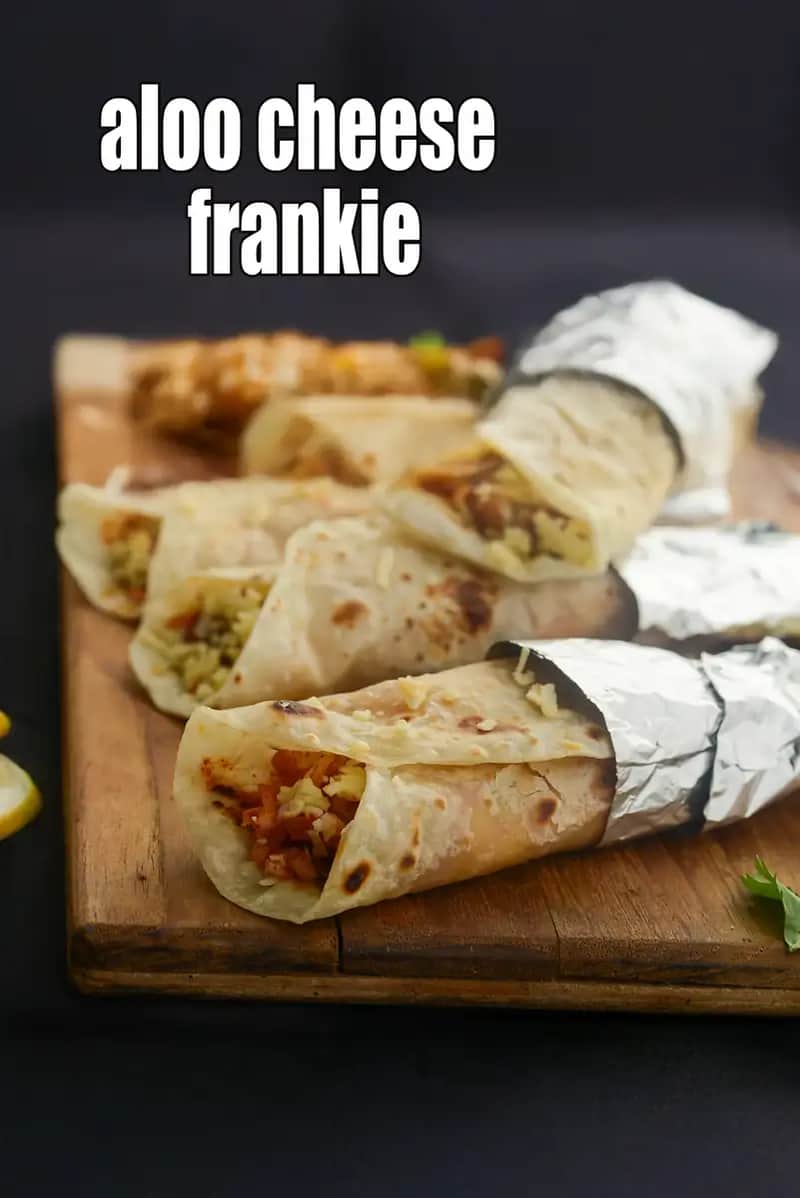 Aloo Cheese Frankie Recipe (Potato Cheese Frankie)