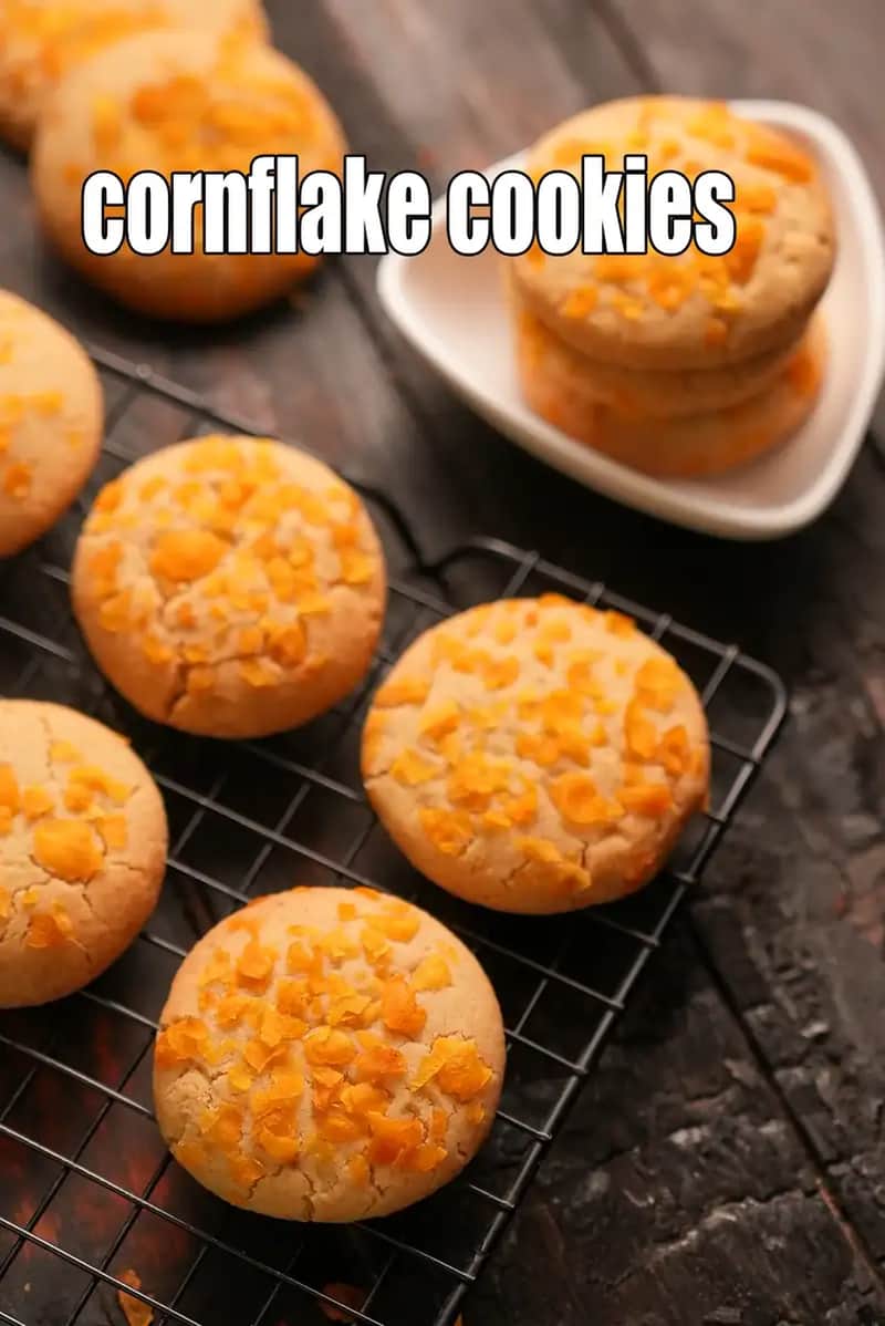 Eggless Cornflake Cookies Recipe (Cornflake Cookies)