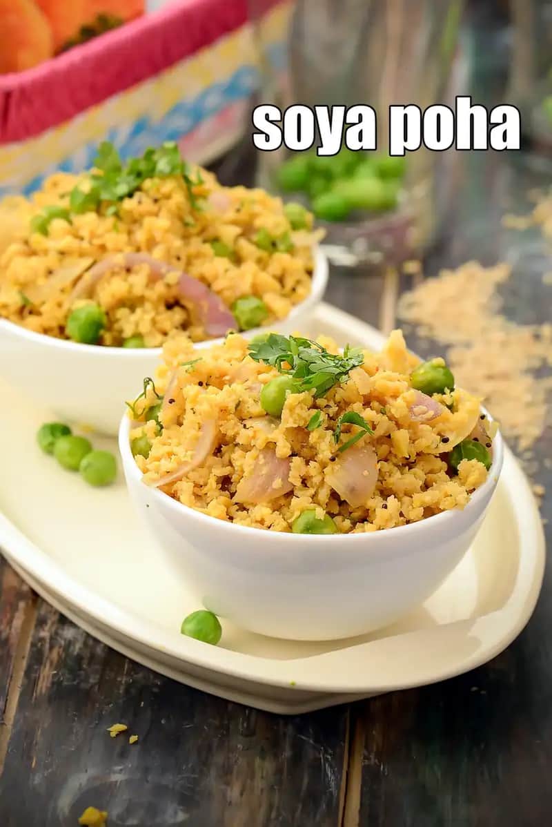 Soya Poha Recipe (Healthy Nutrela Soya Poha)