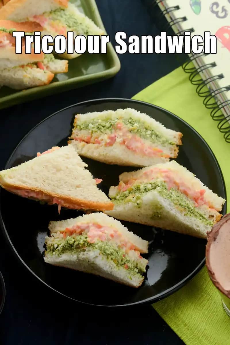 Tricolour Sandwich Recipe (Indian Tricolour Sandwich)