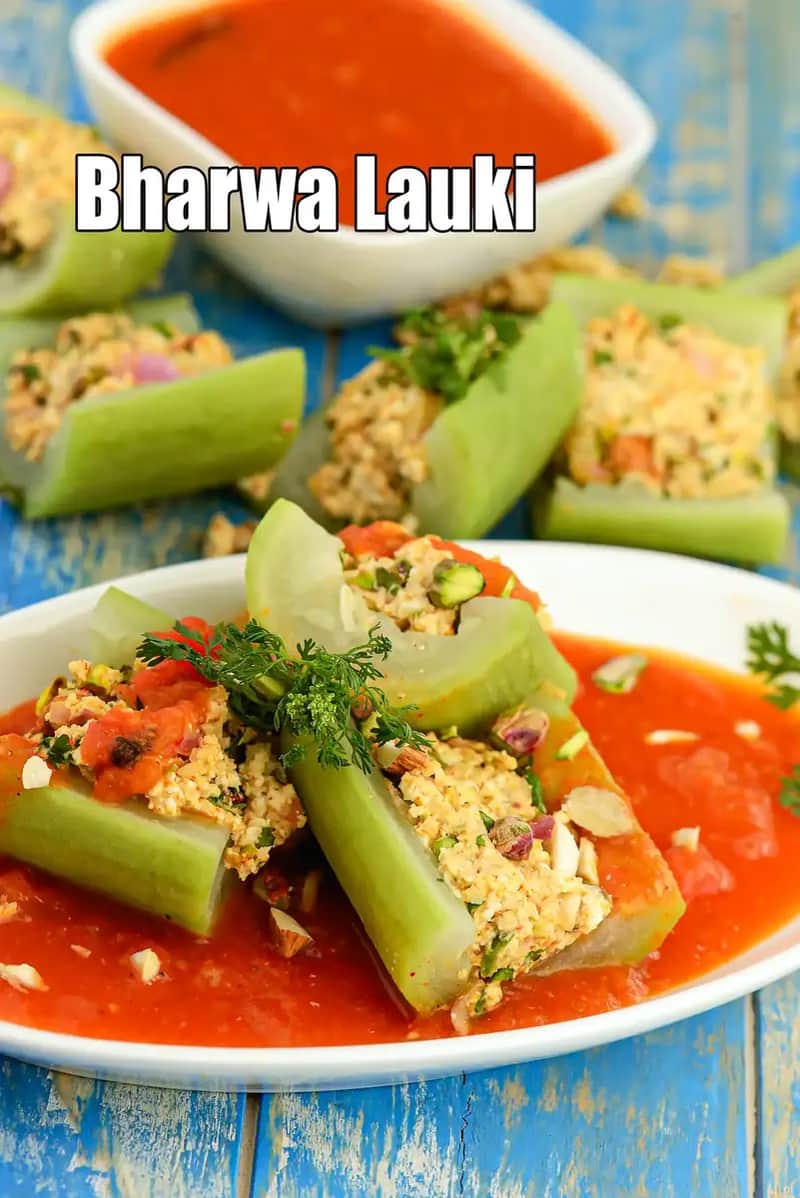 Bharwa Lauki Recipe (Rajasthani Stuffed Bottle Gourd)