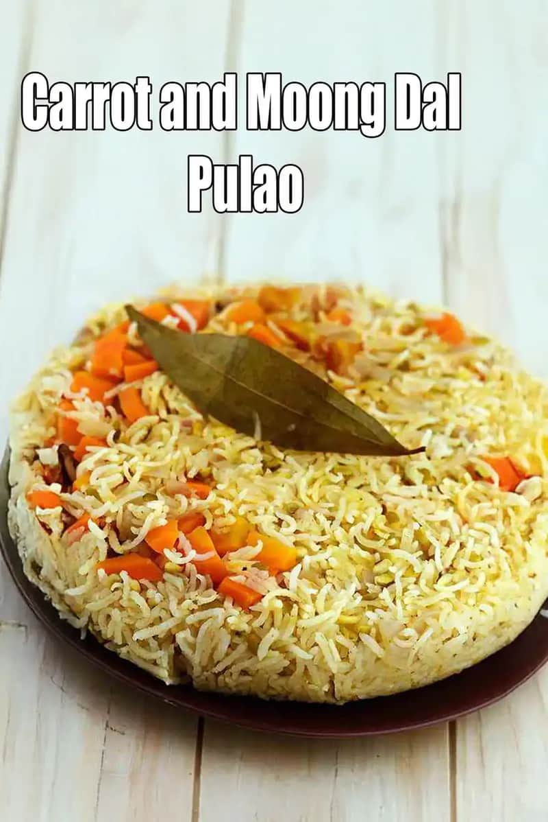 Carrot And Moong Dal Pulao Recipe (Gajar Moong Dal Pulao)