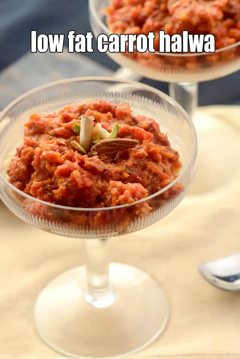 Low Fat Carrot Halwa Recipe (Healthy Gajar Ka Halwa)