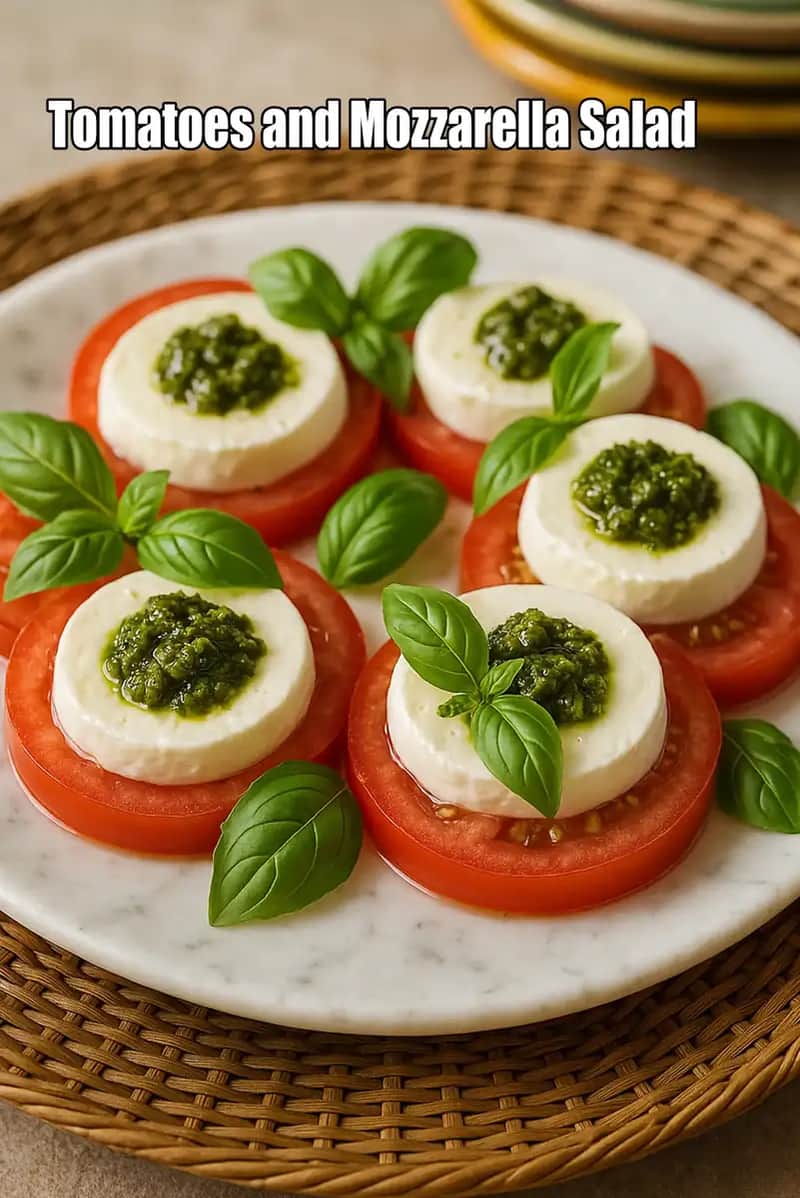 Tomatoes And Mozzarella Salad Recipe (Caprese Salad)