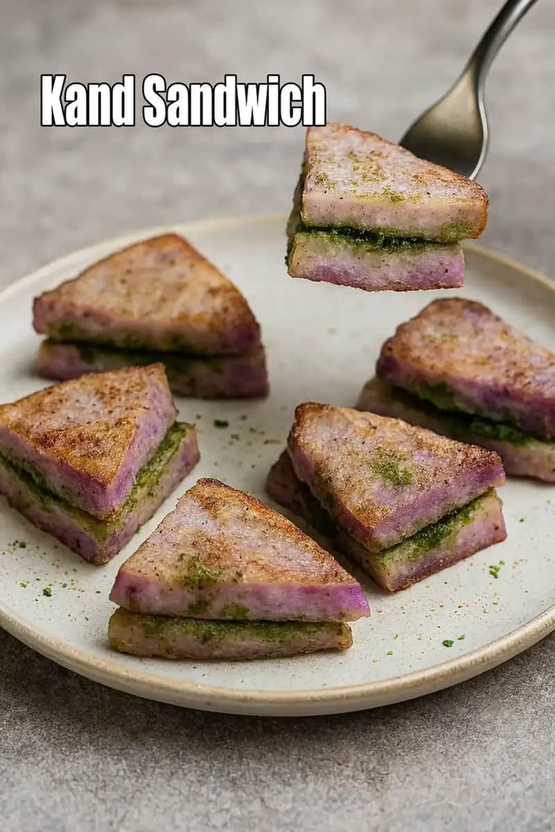 Kand Sandwich Recipe (Faraali Purple Yam Sandwich)