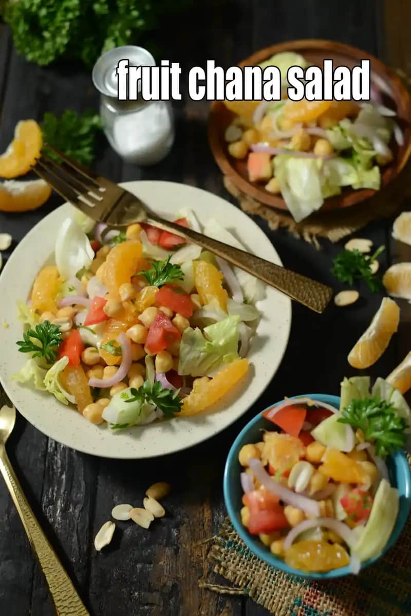Fruit Chana Salad Recipe (Â Healthy Kabuli Chana Salad)