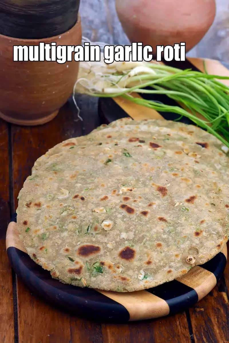 Multigrain Garlic Roti Recipe (Lehsun Roti)