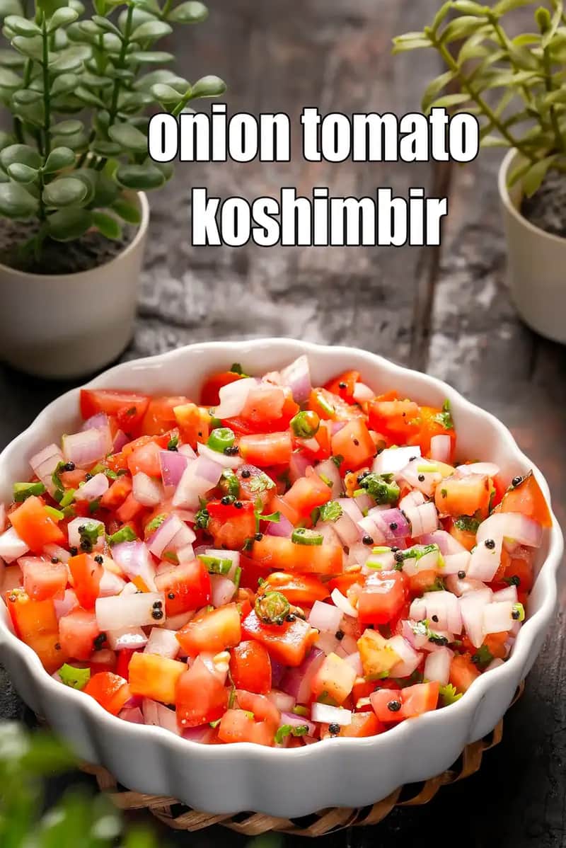 Onion Tomato Koshimbir Recipe (Healthy Onion Tomato Salad)