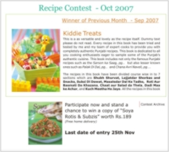 Recipe contests on tarladalal.com