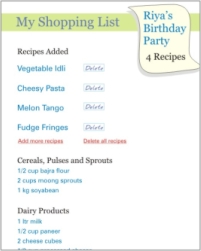 Create shopping lists