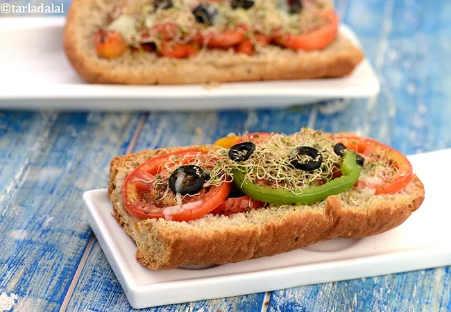 Alfalfa Sprouts Open Sandwich ( Vitamin A and Calcium Rich Recipe )