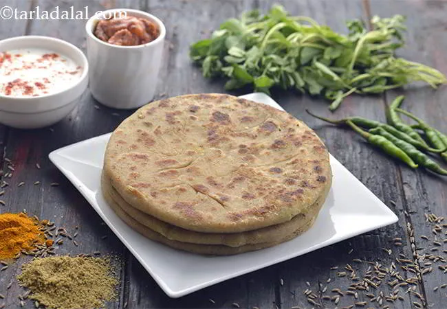 आलू मेथी पराठा | पंजाबी आलू मेथी पराठा रेसिपी | मेथी आलू पराठा | - Aloo Methi Parathas