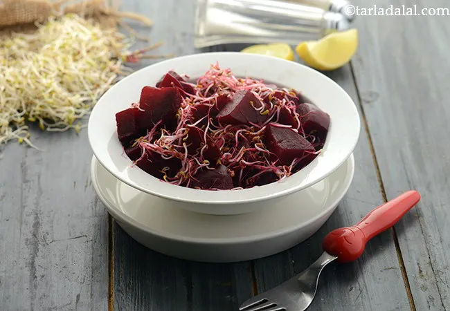  Beet and Sprouts Salad, Healthy Sprouted Beetroot Salad
