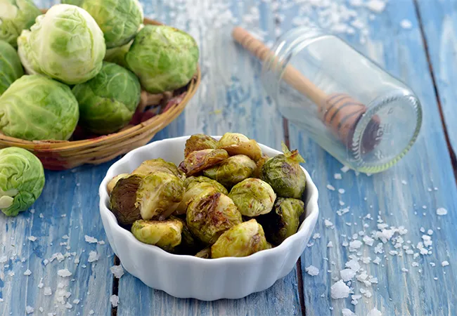  Roasted Brussels Sprouts with Sea Salt, Healthy Snack