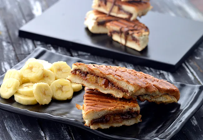  Chocolate Peanut Butter Banana Panini