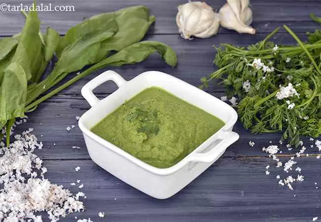Coconut Coriander Green Chutney for Dosa