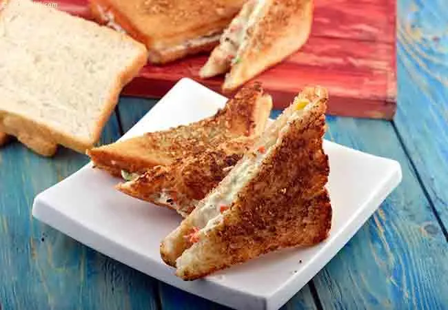 Creamy Mixed Vegetable Toast Sandwich