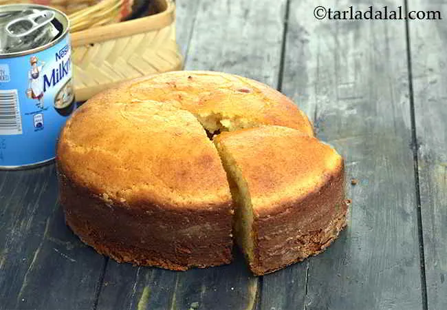  Eggless Vanilla Sponge Cake Using Condensed Milk
