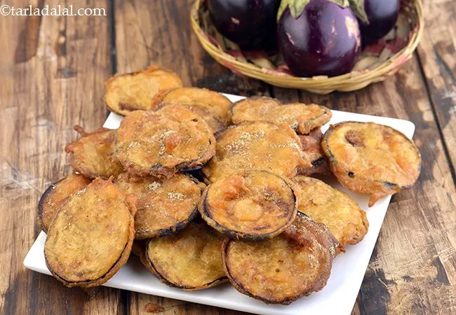 Eggplant Bhajiya, Brinjal Bhajiya