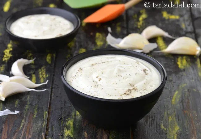 Garlic Mayonnaise, Eggless Garlic Mayonnaise