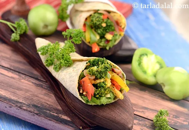 Green Tomato Salsa and Veggie Wrap