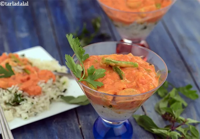 Herb Rice with Creamy Mushroom and Asparagus Sauce