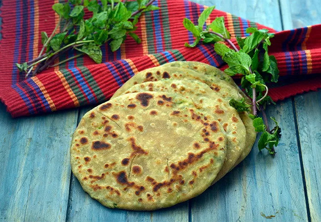 Low Fat Paneer and Green Peas Stuffed Parathas, Diabetic Friendly