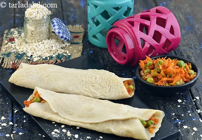 ओटस् मटर डोसा | Oats Mutter Dosa ( Fibre Rich Recipe )