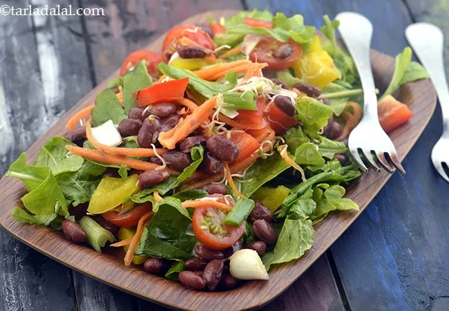 Rajma Vegetable Healthy Lunch Salad, One Dish Meal